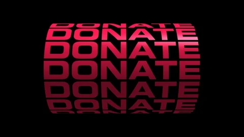Donate Typography Animation in red over black background Stock Footage 119393162