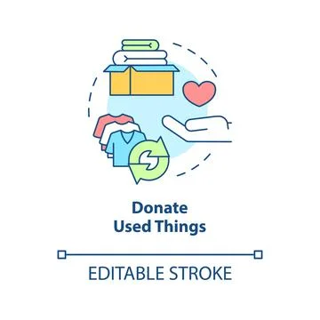 Donate used things concept icon Stock Illustration