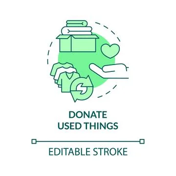 Donate used things green concept icon Stock Illustration