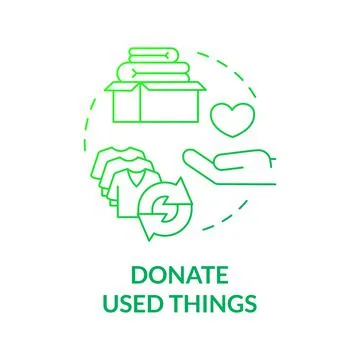 Donate used things green gradient concept icon Stock Illustration