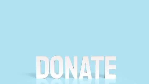 The Donate white text on blue background 3d rendering 스톡 일러스트