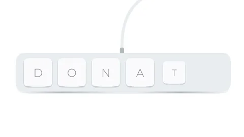 Donate word written with computer buttons over white background Stock Footage 205146381