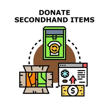 Donating and recycling secondhand items concept illustration Stock Illustration