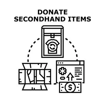 Donating and recycling secondhand items concept illustration Stock Illustration
