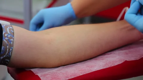 Donating blood is a good thing and made to others that he is waiting for hope. Stock Footage 327085182