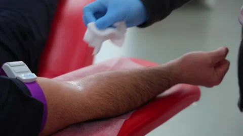 Donating blood is a good thing and made to others that he is waiting for hope. Stock Footage 327085356