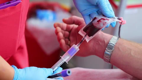 Donating blood is a good thing and made to others that he is waiting for hope. Stock Footage 327085558