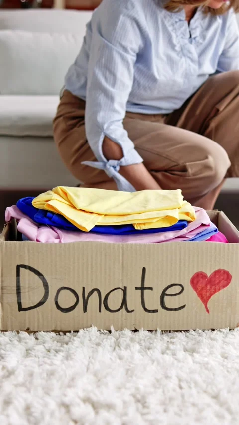 Donating Decluttering And Cleaning Up Wardrobe Stock Footage 231949306