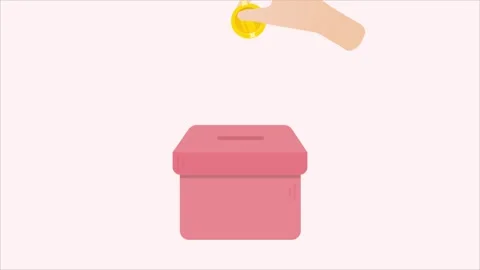 Donating hand 2d icon animation video, motion graphic element Vídeo Stock 293299811