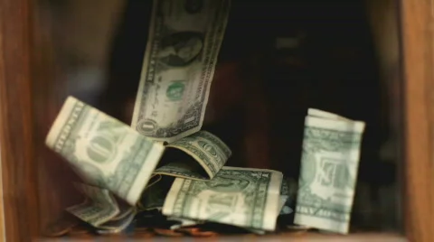 Donating Money into Box Stock-Footage 622654