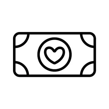 Donating money to the icon vector. Isolated contour symbol illustration Stock Illustration