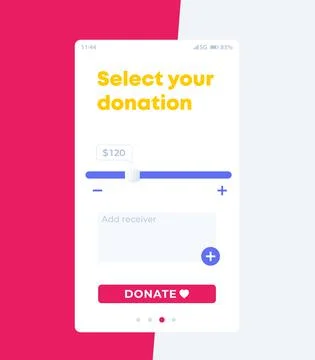 Donation app, vector mobile design 库存插图