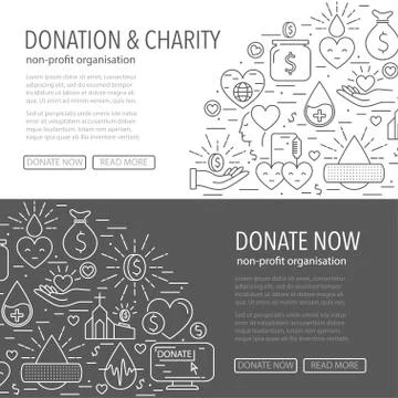 Donation banner template Stock Illustration