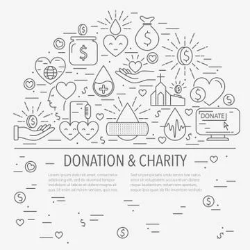 Donation banner template Stock Illustration