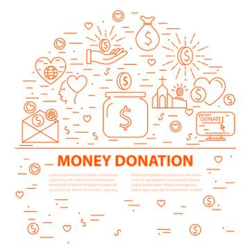 Donation banner template Stock Illustration