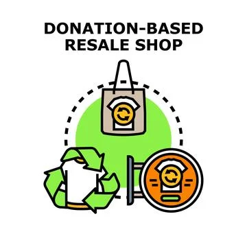 Donation based resale shop vector concept Stock Illustration
