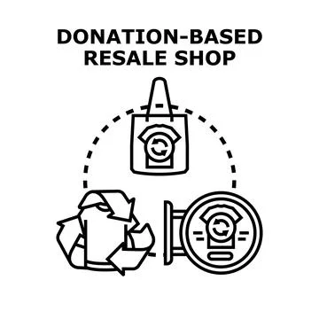 Donation based resale shop vector concept Stock Illustration