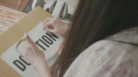 Donation Box for Community Support Stock Footage 314511768