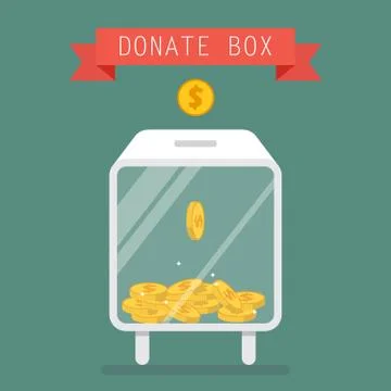 Donation box concept. Vector illustration in flat design Stock Illustration