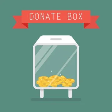 Donation box concept. Vector illustration in flat design Stock Illustration