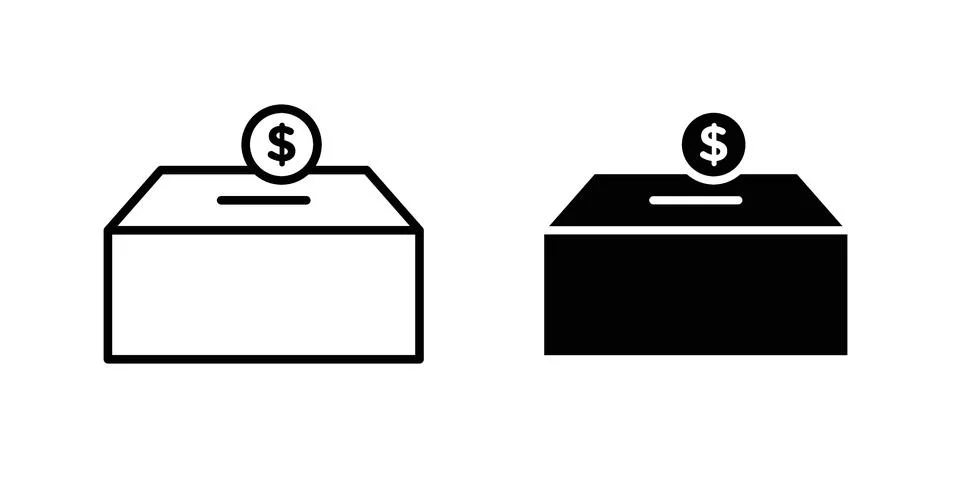Donation box icon for design projects and web UI Stock Illustration