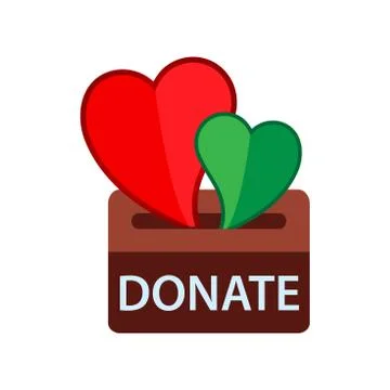 Donation box icon in flat style isolated on white background vector illustration Stock Illustration