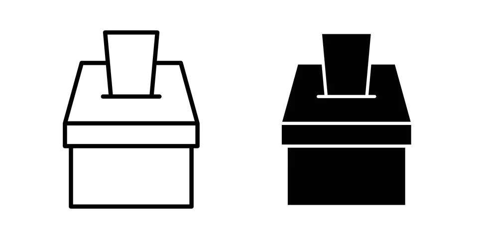 Donation box icon vector, symbol, logo illustrations Stockillustratie