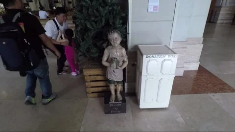 Donation box inside Cathedral Basilica, Intramuros, Manila, Philippines Stock Footage 204057290