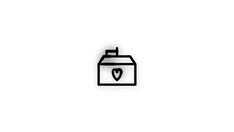 Donation Box Line Icon Animation Loop White Background Stock Footage 337927058