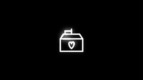Donation Box Line Icon Animation Loop Black Background Stock Footage 337927873