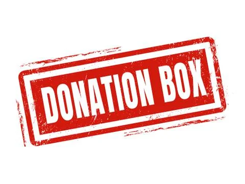 Donation box red stamp style Stockillustratie
