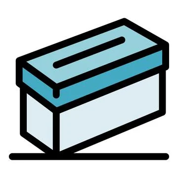 Donation box sitting on a table encouraging charity and generosity Stock Illustration