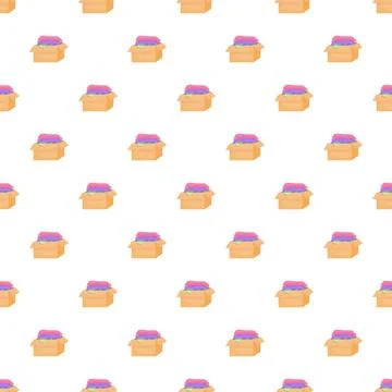 Donation boxes with clothes seamless pattern background 库存插图