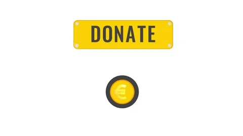 Donation button animation with euro symbol Stock Footage 137217443