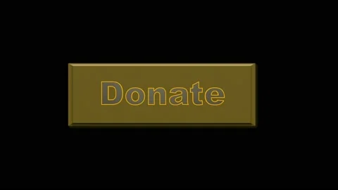 Donation button. Donate golden Icon on the black background Stock Footage 147094911
