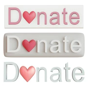 Donation button with a heart, donation concept Stock Illustration