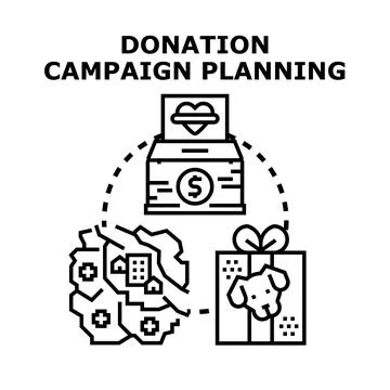 Donation campaign planning concept vector illustration Stock Illustration