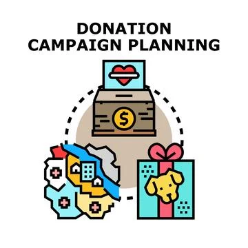 Donation campaign planning concept vector illustration Stock Illustration