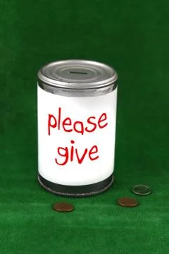 Donation can Foto stock