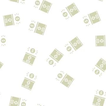 Donation christianity glyph seamless pattern Stock Illustration