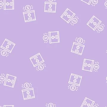 Donation christianity line seamless pattern Stock Illustration