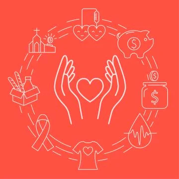 Donation circle banner Illustrazione stock