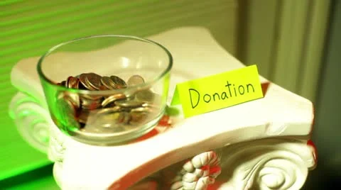 Donation donate coins give giving Stock Footage