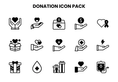 Donation DuoTone Bundle Icons Pack Stock Illustration