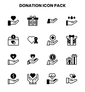 Donation DuoTone Bundle Icons Pack Stock Illustration