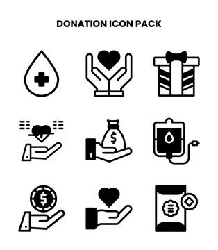 Donation DuoTone Vector Icons Pack Stock Illustration