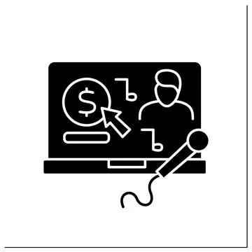 Donation glyph icon Stock Illustration