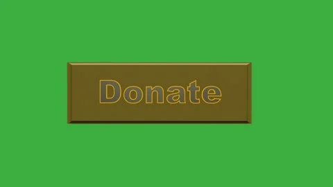 Donation golden button. Donate Icon on the green screen Stock Footage 147095116