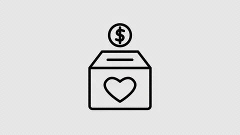 Donation Icon Animation Seamless Loop 4K Transparent Background Stock Footage 325825995