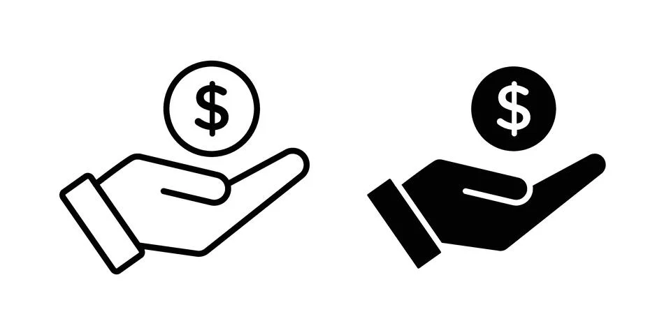 Donation icon bundle for website design projects Stock Illustration
